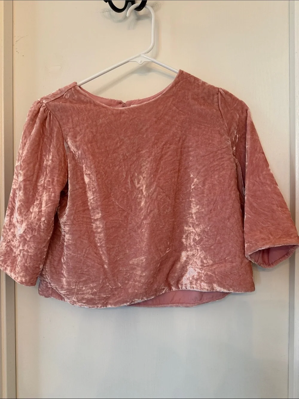 Gymboree Blush Pink Crushed Velvet Crop Top